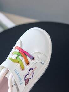 1 Pair Beautiful Lightweight Comfortable Kids' Sports Shoes, Fashion Design Suitable For Indoor, Outdoor And School Wear - White - View 6