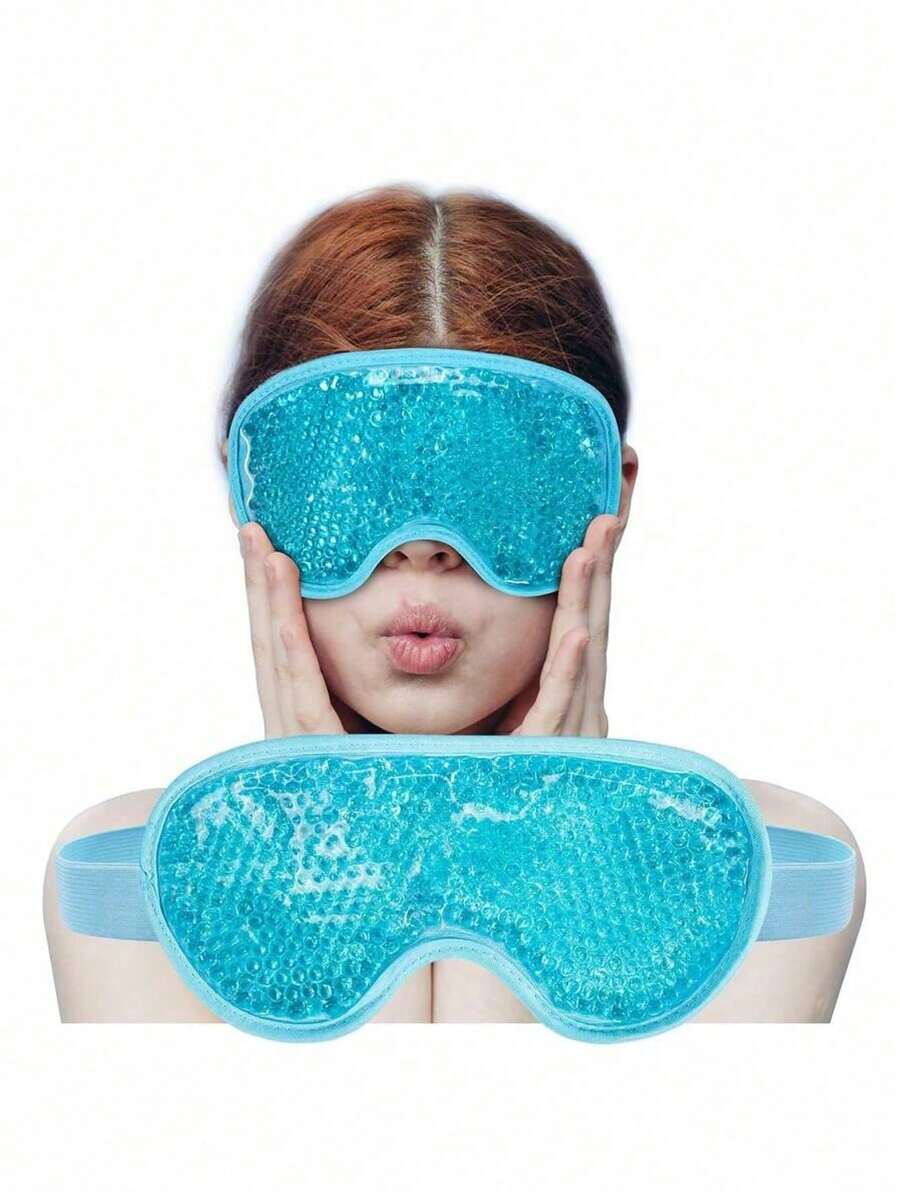 1 mặt nạ mắt gel nóng/lạnh tái sử dụng, miếng dán mắt chườm đá mềm mại với dây đeo điều chỉnh được, viền mềm mại ôm sát da, thích hợp cho mắt sưng húp, quầng thâm, giảm mỏi mắt, chăm sóc da hàng ngày, ngủ ngon, du lịch, trang điểm, làm mát mùa hè, giữ ấm mùa đông, chăm sóc cá nhân SPA, quà tặng, màu xanh nhạt