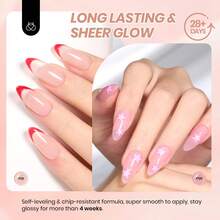 Beetles Gel Polish Whispers Of Love Jelly Gel Nail Polish Set - 6 Colors Milky White Nude Pink Neutral Sheer Translucent Soak Off UV Gel Nail Kit - 6 Màu Sắc Thanh Lịch - Xem 3