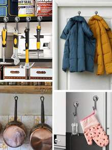 Heavy Duty Magnetic Hooks, Strong Neodymium Magnet Hooks, Suitable For Hanging, Applicable For Cruise, Camping, Barbecue, Kitchen, Refrigerator, Garage Wall - Black - View 4