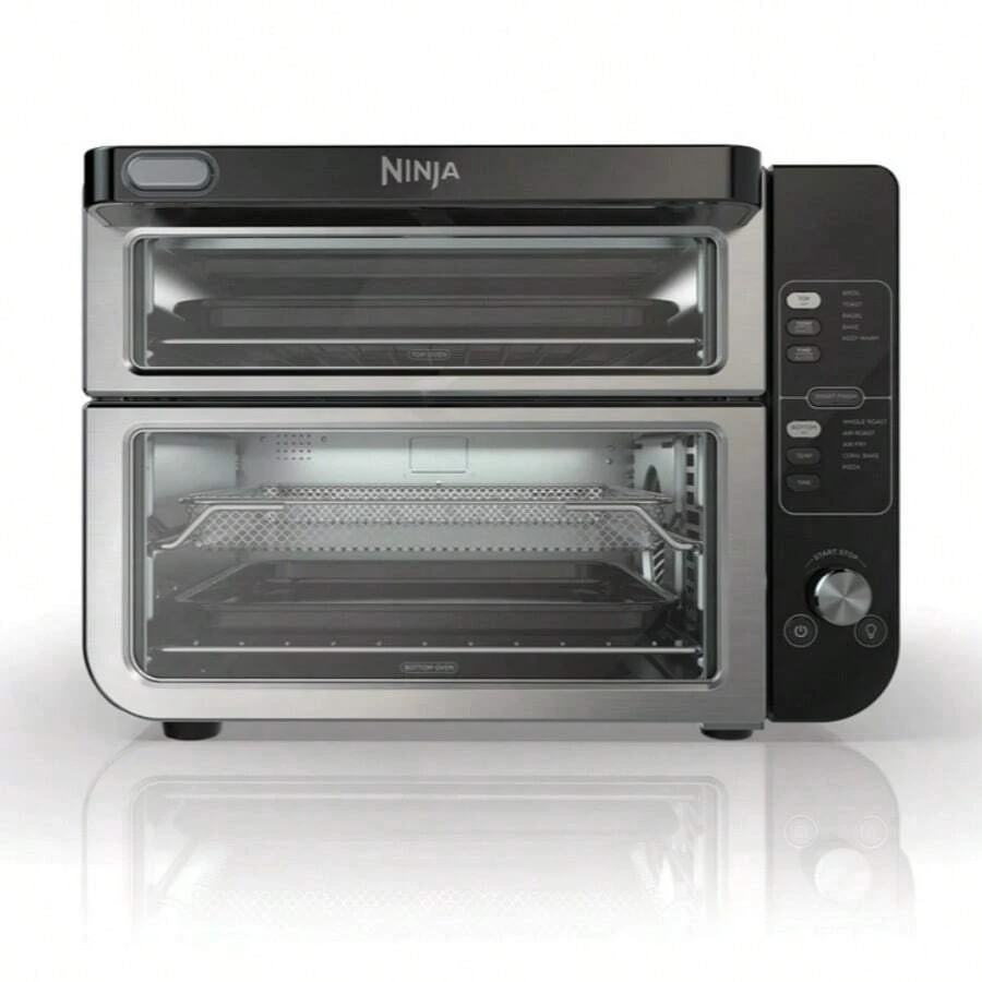 Certified Refurbished Ninja DCT400 10-In-1 Double Oven With FlexDoor, FlavorSeal & Smart Finish, Rapid Top Convection And Air Fry Bottom, Bake, Broil, Air Roast, Toast, Air Fry, Pizza And More, Stainless Steel (Renewed) - US A Type Plug(110-127V) - View 1
