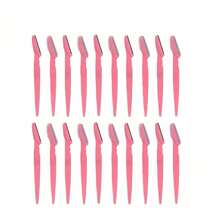 12/30pcs Pcs Eyebrow Trimmer Makeup Tools Eye Brow Razor Face Body Hair Removal Shaver Blades Woman Eyebrows Shaping Knife - Pink - View 3