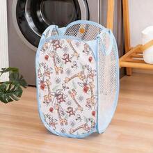 1 giỏ đựng quần áo bẩn dạng lưới gấp gọn, di động, có thể gập lại, giá đựng đồ nằm ngang, thích hợp cho phòng trẻ sơ sinh, phòng trẻ em để đựng tã và đồ chơi, ký túc xá sinh viên và khi đi du lịch. - Thẳng đứng - Xem 10