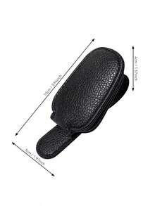 1pc Universal Car Sun Visor Glasses Clip, PU Material, Car Glasses Holder, Interior Accessory, Glasses Storage Rack, Essential For Sunshade, Suitable For Driving, Vacation, Back To School, Weekend Camping, Also A Great Gift For Mother, Girlfriend, Boyfriend, Father, Perfect Present For Teachers, Essential Car Accessory - Black - View 4