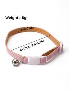 1 chiếc vòng cổ cho thú cưng màu hồng trơn, có chuông, lót da, thoải mái và mềm mại, không gây đau da. - Hồng - Xem 3