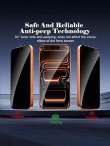 4pcs Matte Tempered Glass Screen Protector, Anti-Spy, Anti-Scratch, Anti-Fingerprint, Smooth Touch, Gaming Essential, Micro-Frosted Surface Maintains Image Quality, Waterproof, Privacy Protection, , Compatible With IPhone X/XR/11/12/13/14/15/16/17/17 Plus/17 Pro/17 Pro Max - Black - View 2