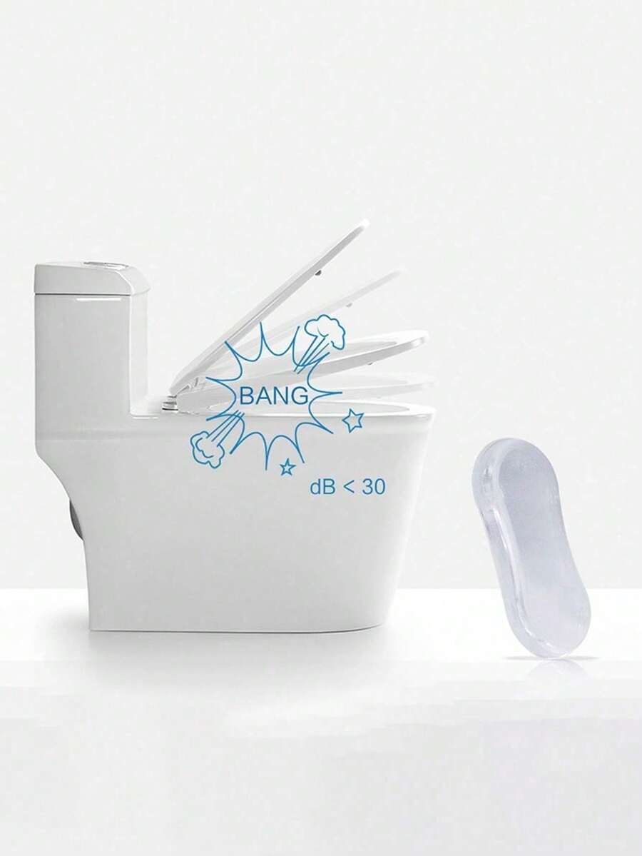 5pcs Toilet Seat Cover Set: Soundproof, Anti-Collision, Reusable, Oval Shape, Self-Adhesive - View 1