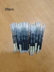 20pcs Nonsense Straight Tube Water-Based Pens, Quick-Drying Signature Ink Pens, 0.5mm Black/Blue/Red Ink, School/Office Ballpoint Pens, Stationery, Back To School Student Ballpoint Pens - Multicolor - View 19