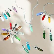 5/10/20/30 Pcs Natural Crystal Gemstone Pointed Pendant, Multiple Colors, Fashionable Styles, With Necklace Making Supplies, For DIY Jewelry Making, Christmas Gift Craft Kit - Crystal Pendant - View 10