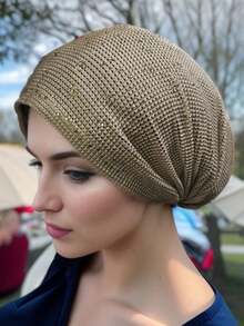 New Elastic Rhinestone Headscarf, Fashionable Muslim Headwear, Thin Headcover For Women - Multicolor - View 3