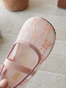 1 Pair Girls' Princess Shoes With Mesh Bow, Breathable Mesh Soft Bottom Baby Dance Shoes, Cute & Sweet Children Shoes - Baby Pink - View 6