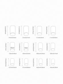 24pcs Long Coffin-Shaped White French Manicure Nail Stickers, Elevate Your Fashion Sense! Minimalist Chic Style, Durable And Reusable - Multicolor - View 4