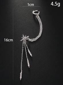 1pc Sexy Waterdrop Rhinestone Flower Zirconia Earrings, Fashionable Jewelry Gift For Friends - Water Drop - View 7