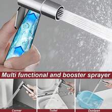 壁挂式不锈钢马桶喷枪 | 拉丝表面手持清洁器 | 无需电池的高压冲洗器 | 浴室清洁好帮手 | 强力清洁冲洗器 - A - 查看 8