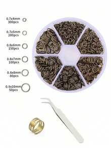 1 Box Multi-Size DIY Jewelry Earring Accessories - 4/5/6/7/8/10mm Single Loop Rings, Jewelry Making Tools Pliers, Jump Rings, Iron Rings, Decorative Rings, Open Rings, Earring Chains, Material Box Set, For Jewelry Making, Jump Rings - 6 Types Of Jump Ring Set - View 14
