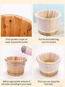100 túi ngâm chân bằng nhựa trong suốt vô trùng dùng một lần - Lót cho chậu ngâm chân bằng gỗ, dụng cụ làm móng tay và spa tại nhà hợp vệ sinh (không cần điện), miếng lót chăm sóc chân mềm mại. - A - Xem 9