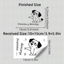 1张可爱卡通猫咪马桶贴纸，“按压冲水”装饰浴室马桶浴缸自粘墙贴，适用于玻璃、瓷砖和光滑墙面，可遮盖瑕疵并密封，无需熨烫，装饰性强，色彩鲜艳，独特理想的礼物，易于DIY，浴室墙贴 - 彩色 - 查看 14