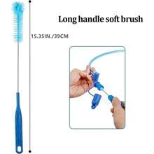 4PCS Hydration Bladder Cleaning Kit, Water Bladders Cleaner Set With Flexible Long Brush For Hose, Small Bite Valve Brush, Big Brush, Drying Collapsible Bladder Frame, Carrying Pouch - / - Xem 4