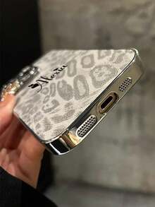 Personalized Customization Luxury Leopard Texture Leather Case For IPhone 17 16 15 14 13 12 Pro Max 15 16 Plus 11 Lens Protection Shockproof Soft Cover Capa - Light Grey - View 5