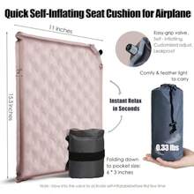 Self Inflating Airplane Seat Cushion For Long Flights Portable Travel Cushion Airplane Seat Foam Travel Seat Cushion For Blancher Stadium Seat Pad Lightweight Pain Relief And Instant Comfort Oatmeal - 如圖所示 - 查看 3