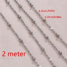 2m Stainless Steel Cross & O-Ring Lip Chain, Multi-Style Steel Color Stainless Steel Chain, Suitable For DIY Jewelry Making Bracelets Necklaces Accessories - 2 Meters - View 12