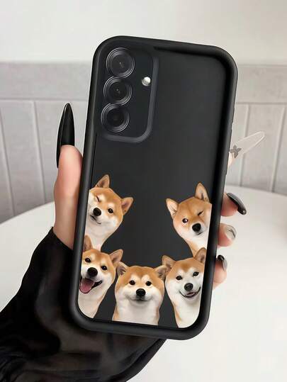 1pc Dopamine Molecule Corgi Silhouette Phone Case, Minimalist Design, Cute Cartoon Style, Full Protection For Honor X7/Galaxy A56 5G/ Smart 8/ Hot 40/Transsion Spark 30C/Spark Go 2024/ Note 14 5G/ Moto E22/E22i/ A54