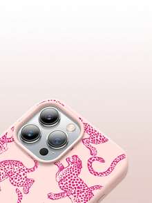 1个卡通粉色豹纹液态硅胶软手机壳，防震保护套，兼容苹果11/12/13/14/14Plus/15/15Plus/16/16Plus/7/8Plus/17/17Pro - 彩色 - 查看 6