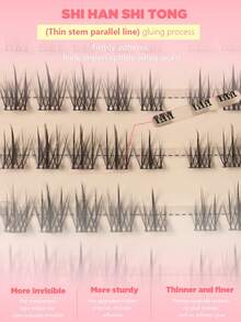 288pcs Eyelash Book, Self-Adhesive, Reusable, Segmented Eyelash Clusters, D-Curl Flirty, Natural & Lightweight Sunflower Lashes, 3-Second Application, Beginner-Friendly, Cartoon Style Lashes, Suitable For Natural Makeup Look - View 8