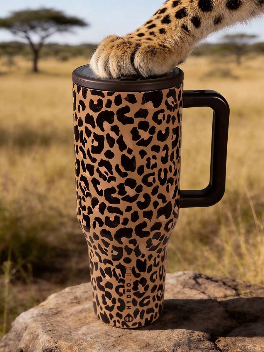 HydroJugs Traveler Tumbler 40oz / 1183 Ml Savanna Triple-Wall Insulated Stainless Steel With Straw Cup. Flip-Straw, Water Bottle, 24 Hours Cold, Completely Leak-Proof. Suitable For Camping, Work, Indoor Use. Suitable For Water, Iced Tea Or Coffee, Ice Drinks , Hot Drinks, Juice. Perfect For Students And Office Workers, Sports, Outdoor Activities, Camping, Traveling. Gifts For Lovers, Wife,Girlfriends, Boyfriends, Friends, Family Members, Sisters, Brothers, Classmates, Students. Birthday Gift. - 熱帶草原 - 查看 1