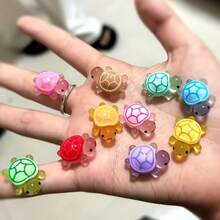 26pcs/50pcs/100pcs Mixed Color Turtle Glow-In-The-Dark Lights | Mini Turtle Decorations, Suitable For Easter, Birthday, Ocean Party, Holiday Decor, Dreamy Theme, Random Color, Resin Material - Multicolor - View 6