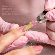 NotNoot Nail Drill Bits, 3-In-1 Tungsten Carbide 3/32'' Professional Bit, Anti-Clogging Cut Design, E-File, Removes Acrylic Hard & Soft Gel - Gold - View 3