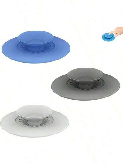 1pc Universal 2-In-1 Kitchen Sink And Sink Drain Stopper With Premium Silicone Filter, Clog-Resistant Pop-Up Drain For Bathtub, Shower, And Sink Hair Catcher