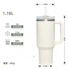 1个2026新款不锈钢32盎司大容量运动水壶，宽口保温杯，带提手和吸管，适合办公室、学校、户外活动 - 彩色 - 查看 2