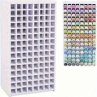 1pc Art Marker Pen Holder Rack, Can Hold 120 Markers, Watercolor Pens And Colored Pencils, Desktop Organizer For Home, School And Office Use