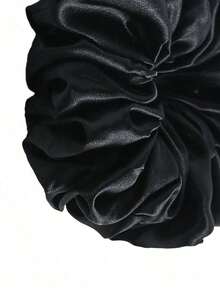 XXL Size Black Hair Scrunchie, Silk Feel For Women, Daily Accessory Scrunchies Hair Ties Scrunchy Hair Ties, Casual ,Gifts Ponytail Head Accessories Elastic Band - Black - 查看 5