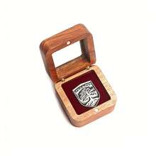 黑胡桃木磁性纪念币盒，亚克力透明窗，银币、古币、徽章收藏展示礼盒 - 酒紅色 - 查看 4