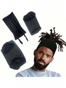 Braided Cap, Made Of High-Quality Silky Stretchy Fabric, Lightweight And Elastic, Wide Design Fully Covers, Protects Hair, Suitable For Active Lifestyle, Prevents Hair Breakage, Double Opening Men's Hair Cap / Double Opening / Single Opening Sleep Cap / Wig - Multicolor - View 1