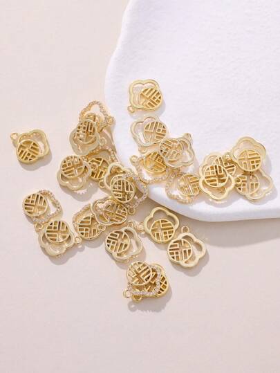 1pc/3pcs DIY Jewelry, Micro-Inlaid Zirconia Hollow Four-Leaf Clover Blessing Pendant, Exquisite Fashion Versatile Accessory