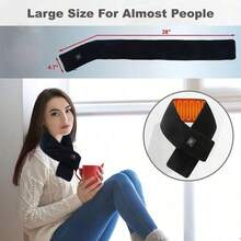 Unisex USB Heated Scarf, 100% Polyester Knit, 3 Heat Settings, Washable, Portable Electric Neck Warmer For Winter, Suitable For All Seasons (Power Bank Not Included) - Multicolor - View 2
