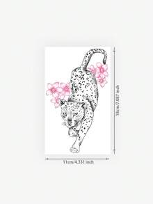 Một hình xăm dán tạm thời với họa tiết hoa anh đào và báo đốm theo phong cách Y2K. Chống thấm nước, chống mồ hôi, có thể giặt sạch và không phản chiếu ánh sáng. Thích hợp cho hình xăm trên cánh tay và vai, hoàn hảo cho cá nhân. Giữ được 3-5 ngày. - màu đen - Xem 6