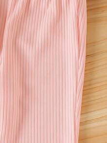 2pcs/Set Baby Girls' Cute Floral Print Round Neck Top And Flared Casual Pants Set, Summer - White - View 8