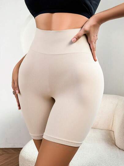 여성용 하이 웨이스트 솔리드 컬러 심리스 쉐이핑 쇼츠 - 피트니스, 요가, 달리기 및 기타 스포츠 쉐이핑 사이클링 쇼츠에 적합