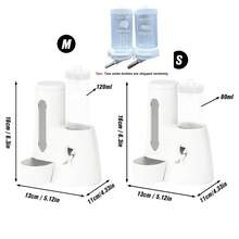 1 st plastmatare och vattenkanna, lämplig för hamstrar, fåglar, 2-i-1 automatisk läckageskydd stor kapacitet, tyst design, anti-bett, avtagbar och lätt att rengöra, gravitationsdesign - Multifärgad - Visa 3