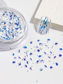 全息闪粉美甲亮片、激光炫彩美人鱼亮片、超薄偏光美甲闪粉装饰、女士DIY夏季美甲用品 - 彩色 - 查看 7