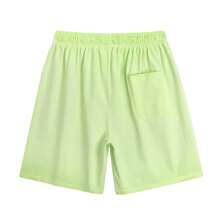 Men's Heavyweight Gradient Washed Drawstring Shorts - Casual Streetwear Elastic Waist Knee Length Shorts With Pockets - Vintage Distressed Denim Look Summer Bottoms For Men -  Y2K Inspired Relaxed Fit Casual Shorts For Daily Wear, Street Style, And Outdoor Activities - 2026 New Arrival American Fashion Essentials - 青檸色 - 查看 5