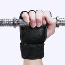 1 Pair Sports Cross Training Wrist Support Weightlifting And Fitness Cycling Silicone Gym Gloves For Men And Women Gym Accessories - 黑色風格 - 查看 3