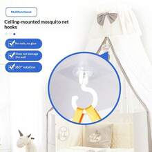 1pc 360 Degree Rotating Seamless Wall-Mounted Multi-Function Hook, Suitable For Kitchen And Other Scenarios - Multicolor - View 4