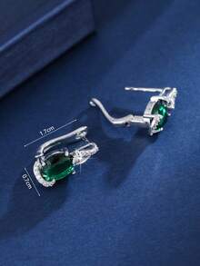 1 Pair Luxury Oval Stone Earrings, Minimalist Fashion Party & Daily Wear Jewelry Design - Earring - View 8