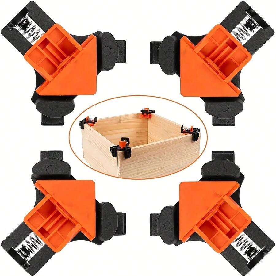 4PCS 90 Degree Corner Clamps For Woodworking, Fast Adjustable Quick Spring Loaded Woodworking Clamps,Cabinets,Photo Framing - A - View 1