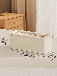 1/2 pièces Boîtes de rangement pliables en tissu avec fenêtre, bacs de rangement pour armoire pour vêtements, jeans, jouets et divers pour le salon, grands contenants de rangement en tissu pour la maison - Blanc - Voir 12